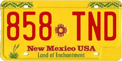 NM license plate 858TND