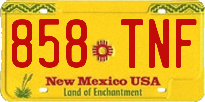 NM license plate 858TNF