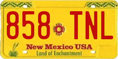 NM license plate 858TNL