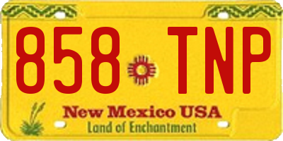 NM license plate 858TNP
