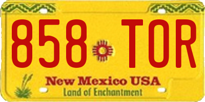 NM license plate 858TOR