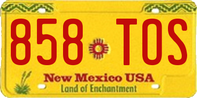 NM license plate 858TOS