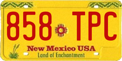 NM license plate 858TPC