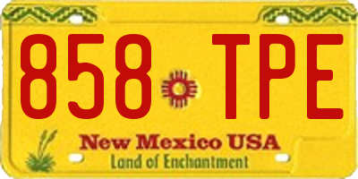 NM license plate 858TPE