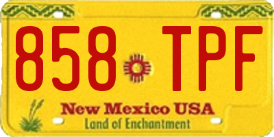 NM license plate 858TPF