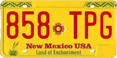 NM license plate 858TPG