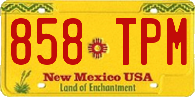 NM license plate 858TPM