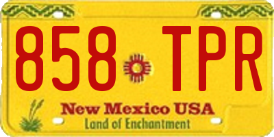 NM license plate 858TPR