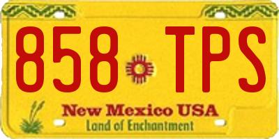 NM license plate 858TPS