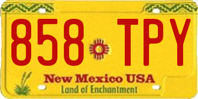NM license plate 858TPY