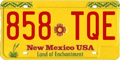 NM license plate 858TQE