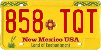 NM license plate 858TQT