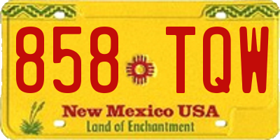 NM license plate 858TQW