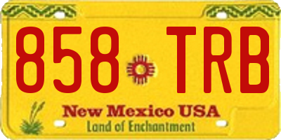 NM license plate 858TRB