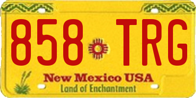 NM license plate 858TRG
