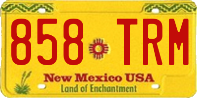 NM license plate 858TRM