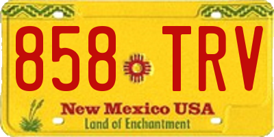 NM license plate 858TRV