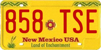 NM license plate 858TSE