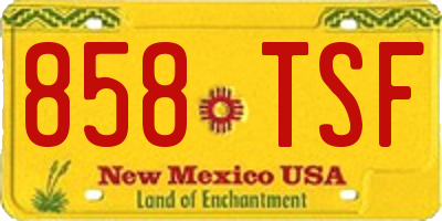 NM license plate 858TSF