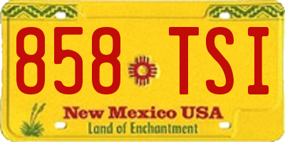 NM license plate 858TSI