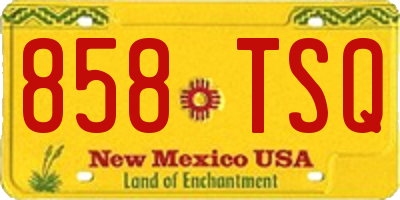 NM license plate 858TSQ