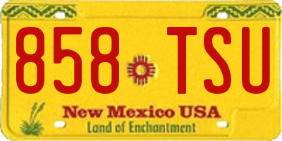 NM license plate 858TSU