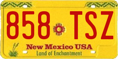 NM license plate 858TSZ