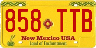 NM license plate 858TTB