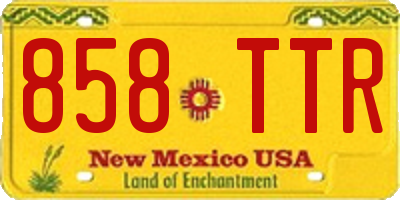 NM license plate 858TTR