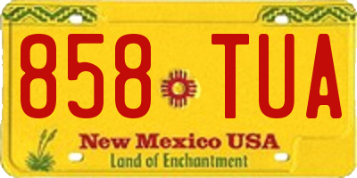 NM license plate 858TUA