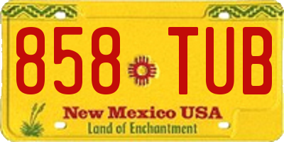 NM license plate 858TUB