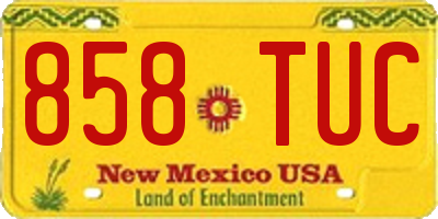 NM license plate 858TUC