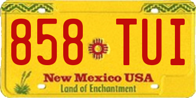 NM license plate 858TUI