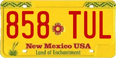 NM license plate 858TUL