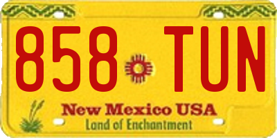 NM license plate 858TUN