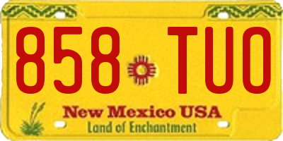 NM license plate 858TUO