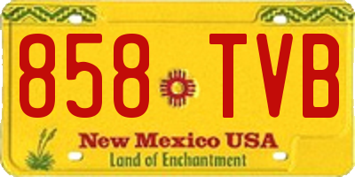 NM license plate 858TVB