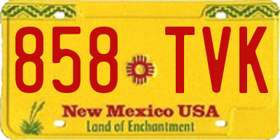 NM license plate 858TVK