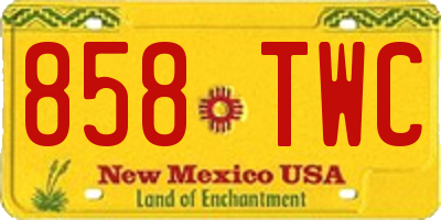 NM license plate 858TWC