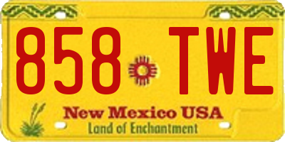 NM license plate 858TWE