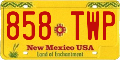 NM license plate 858TWP
