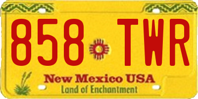 NM license plate 858TWR