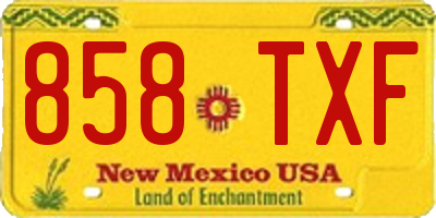 NM license plate 858TXF