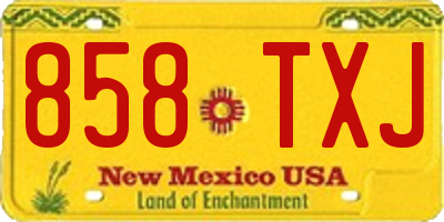 NM license plate 858TXJ