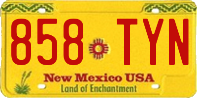 NM license plate 858TYN