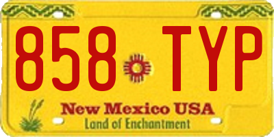 NM license plate 858TYP