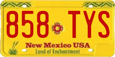 NM license plate 858TYS