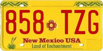 NM license plate 858TZG