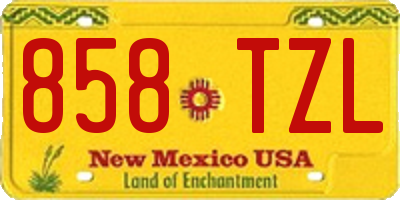 NM license plate 858TZL