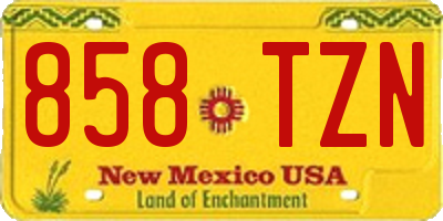 NM license plate 858TZN